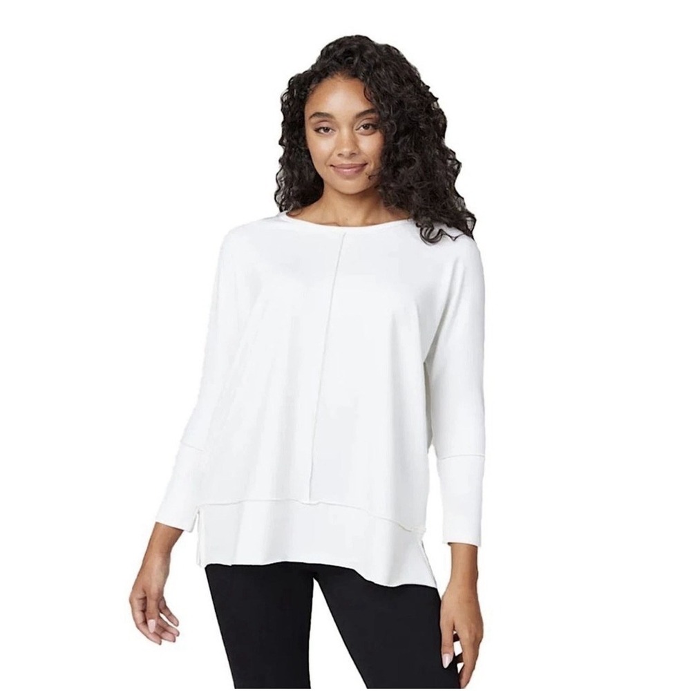 SPANX Air‎ Essentials Sweatshirt 3XL Perfect Length 3/4 Sleeve Top White #B3-3